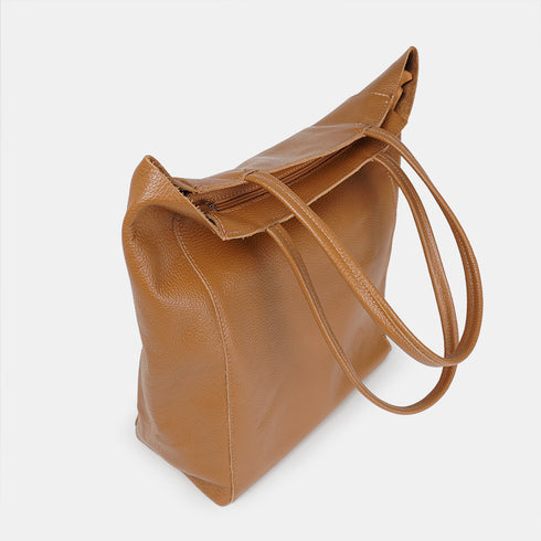 Bolso shopper para mujer de piel para personalizar marrón Amy