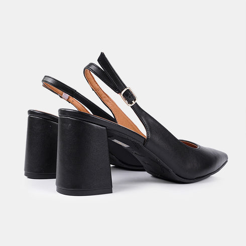 Zapatos con tacón para mujer de piel negro Mary