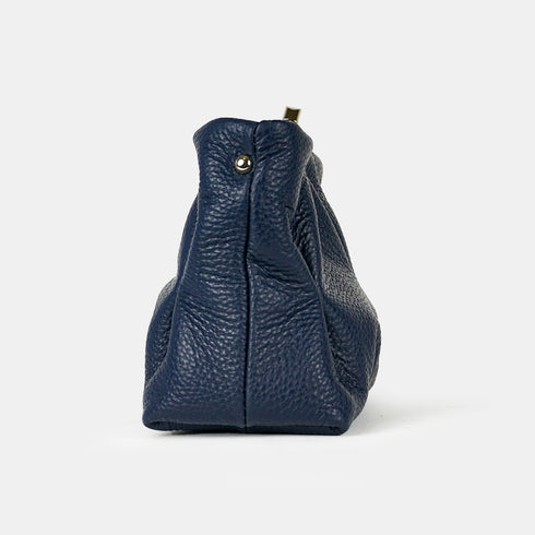 Bolso de bandolera de piel arrugada azul marino Cecilia S