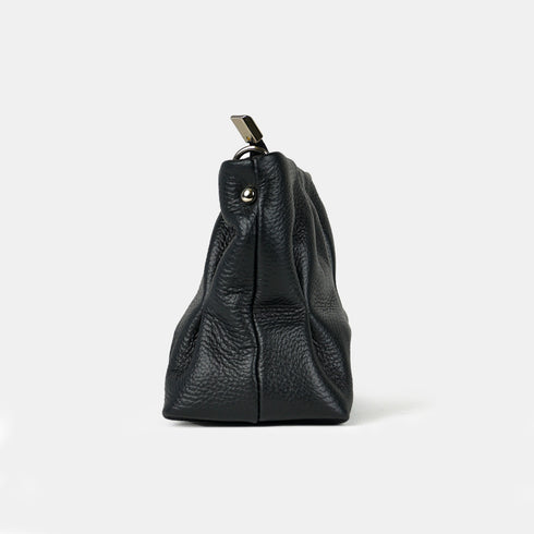 Bolso de bandolera de piel arrugada negro Cecilia S