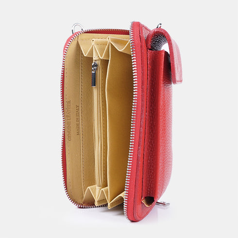 Bolsos para móvil y cartera de piel rojo Cira