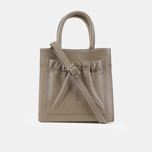 Bolso bandolera de piel pequeño mujer khaki Carmen