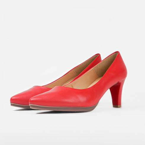 Zapatos de tacón 6.5cm de piel rojo Tania