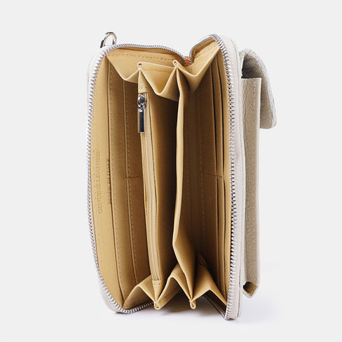 Bolsos para móvil y cartera de piel beige Cira