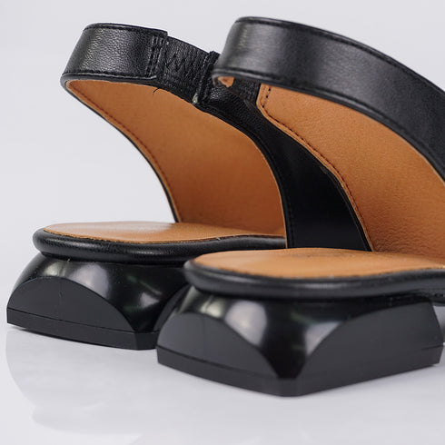 Zapatos planos de piel para mujer negro Beatriz