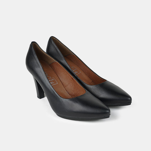 Zapatos de tacón 8cm de piel negro Tania