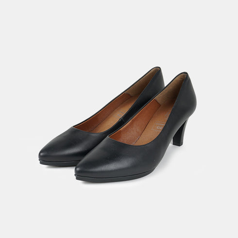 Zapatos de tacón 6.5cm de piel negro Tania