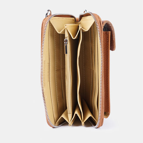 Bolsos para móvil y cartera de piel marrón Cira