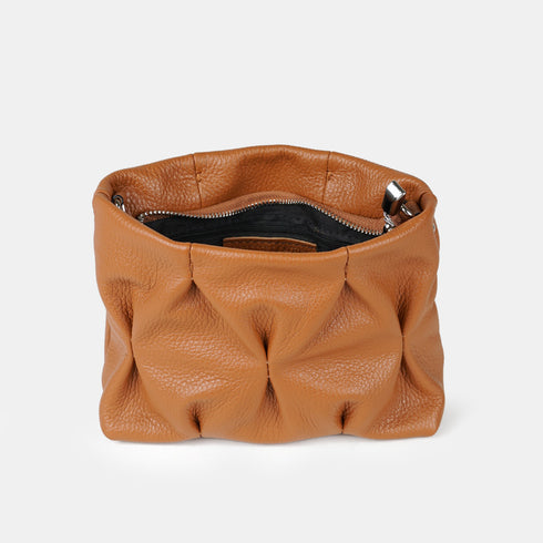 Bolso de bandolera de piel arrugada marrón Cecilia S