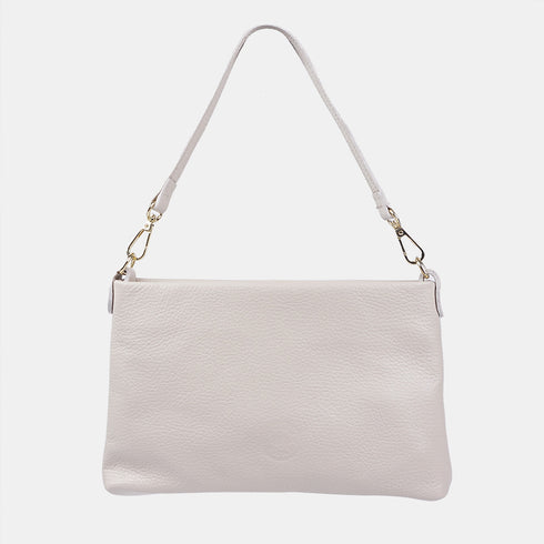 Bolso de mano y bandolera de piel para mujer beige Ariadna