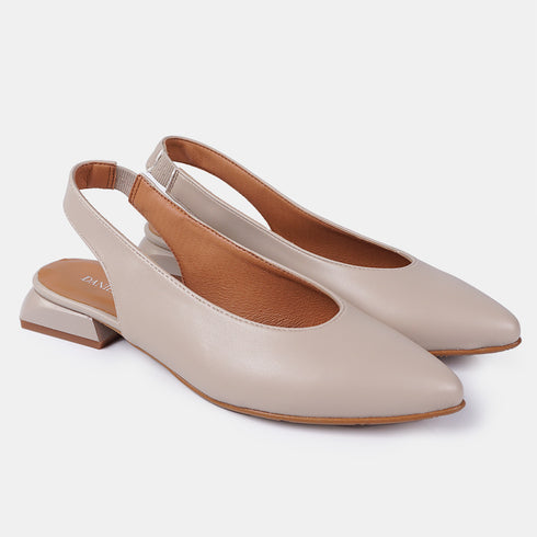 Zapatos planos de piel para mujer beige Beatriz