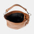 Bolso hobo de piel con pompón marrón Rebeca