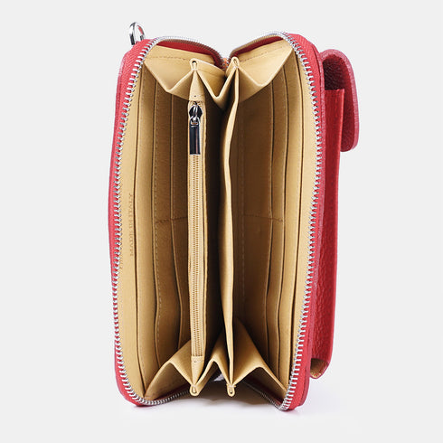 Bolsos para móvil y cartera de piel rojo Cira