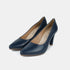 Zapatos de tacón 8cm de piel azul marino Tania