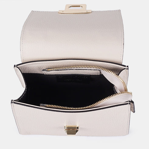 Bolso de con cadena para mujer con asa de mano con solapa beige Claudia