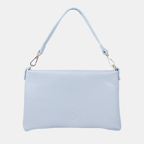 Bolso de mano y bandolera de piel para mujer azul celeste Ariadna