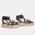 Sandalias de tiras de esparto con plataforma negro Helena