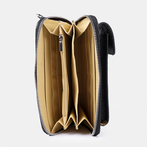 Bolso de móvil y cartera de piel negro Cira