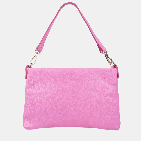 Bolso de mano y bandolera de piel para mujer rosa Ariadna