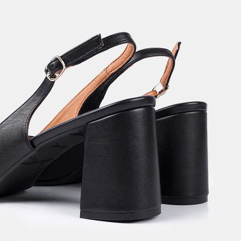 Zapatos con tacón para mujer de piel negro Mary