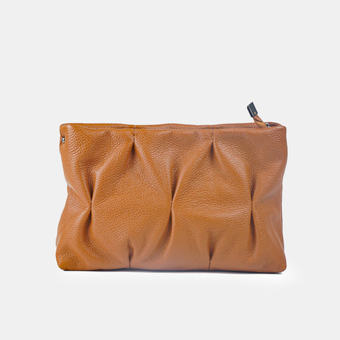 Bolso de bandolera de piel arrugada marrón Cecilia M