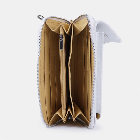 Bolsos para móvil y cartera de piel blanco Cira