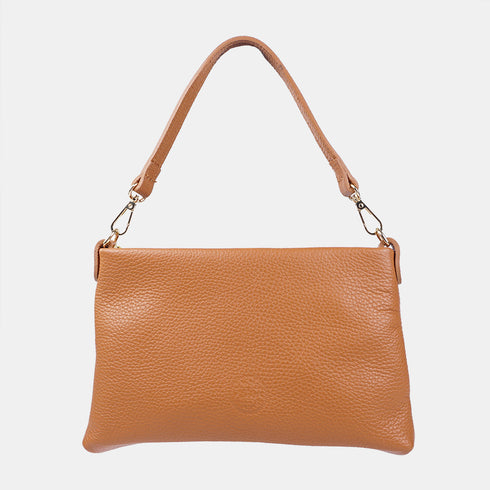 Bolso de mano y bandolera de piel para mujer marrón Ariadna