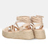 Sandalias de tiras de esparto con plataforma beige Helena