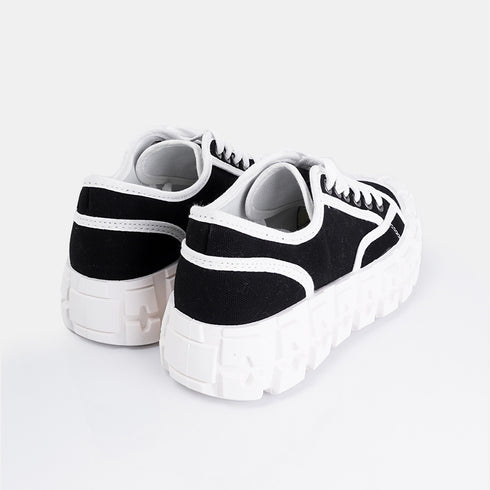 Zapatillas deportivas para mujer de lona con suela gorda negro Mamba