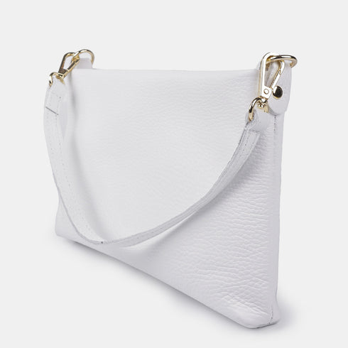 Bolso de mano y bandolera de piel para mujer blanco Ariadna