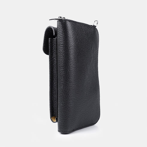 Bolso de móvil y cartera de piel negro Cira