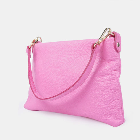 Bolso de mano y bandolera de piel para mujer rosa Ariadna