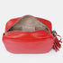 Bolso de Piel bandolera cuadrado rojo con pompón de mujer Cristin