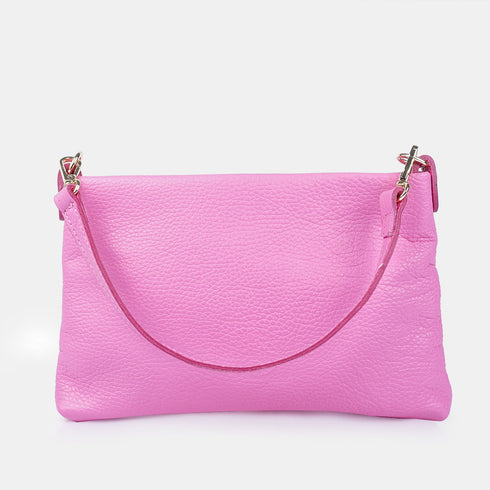 Bolso de mano y bandolera de piel para mujer rosa Ariadna