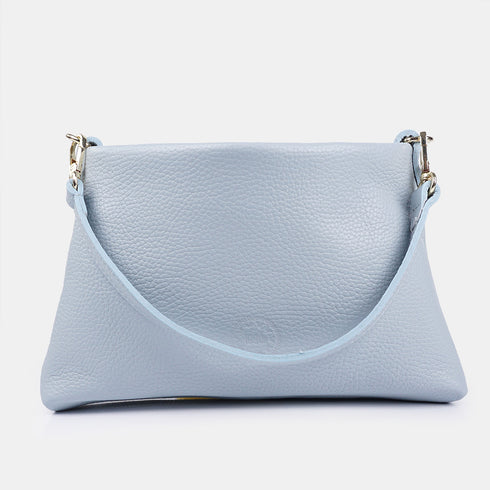 Bolso de mano y bandolera de piel para mujer azul celeste Ariadna