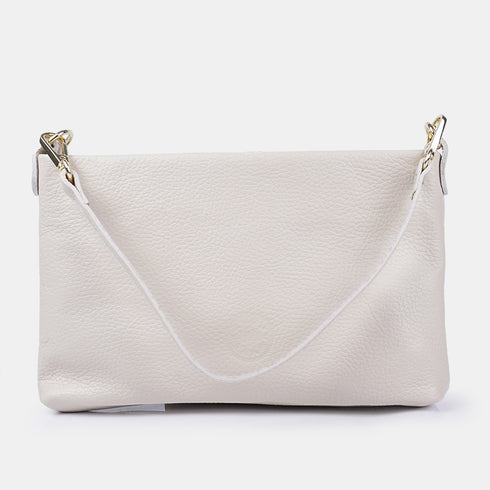 Bolso de mano y bandolera de piel para mujer beige Ariadna