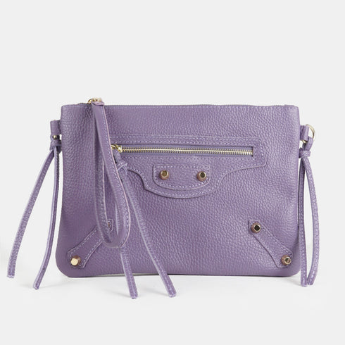 Bolso bandolera de piel lila Tamara