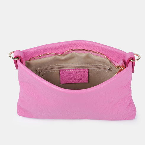 Bolso de mano y bandolera de piel para mujer rosa Ariadna