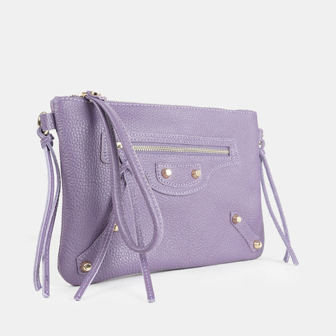 Bolso bandolera de piel lila Tamara