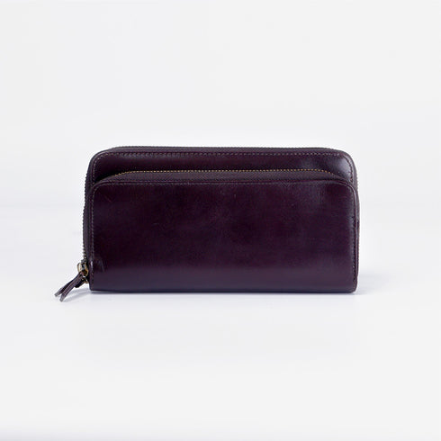 Billetera de piel Vintage Carol Vino