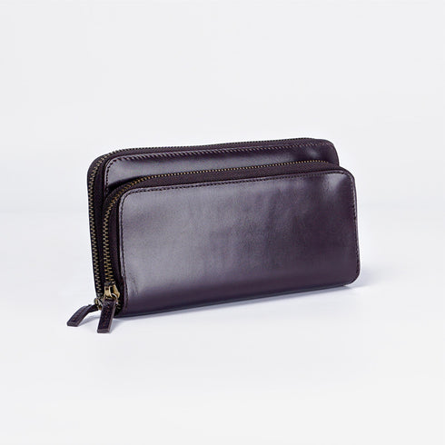 Billetera de piel Vintage Carol Vino