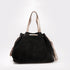 Bolso de piel de serraje para mujer estilo shopper negro Agatha
