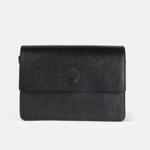 Bolso bandolera de piel para mujer negro Adina