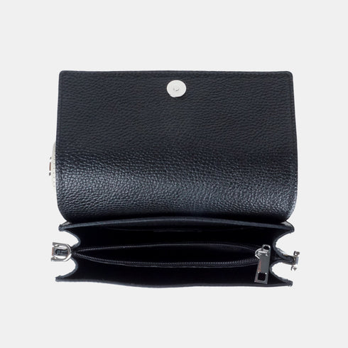 Bolso bandolera de piel para mujer negro Adina