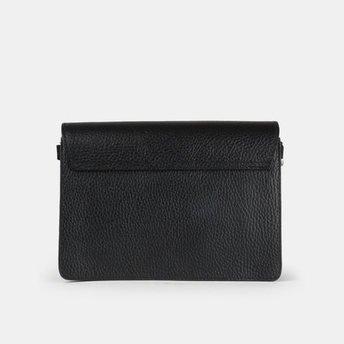 Bolso bandolera de piel para mujer negro Adina