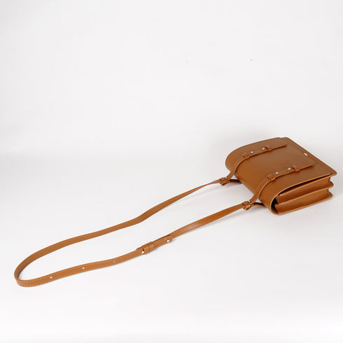 Bolso bandolera de piel para mujer marrón Ainara