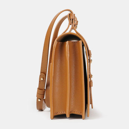 Bolso bandolera de piel para mujer marrón Ainara