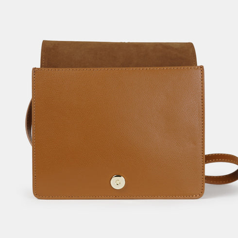 Bolso bandolera de piel para mujer marrón Ainara