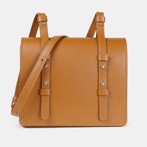 Bolso bandolera de piel para mujer marrón Ainara