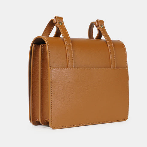 Bolso bandolera de piel para mujer marrón Ainara